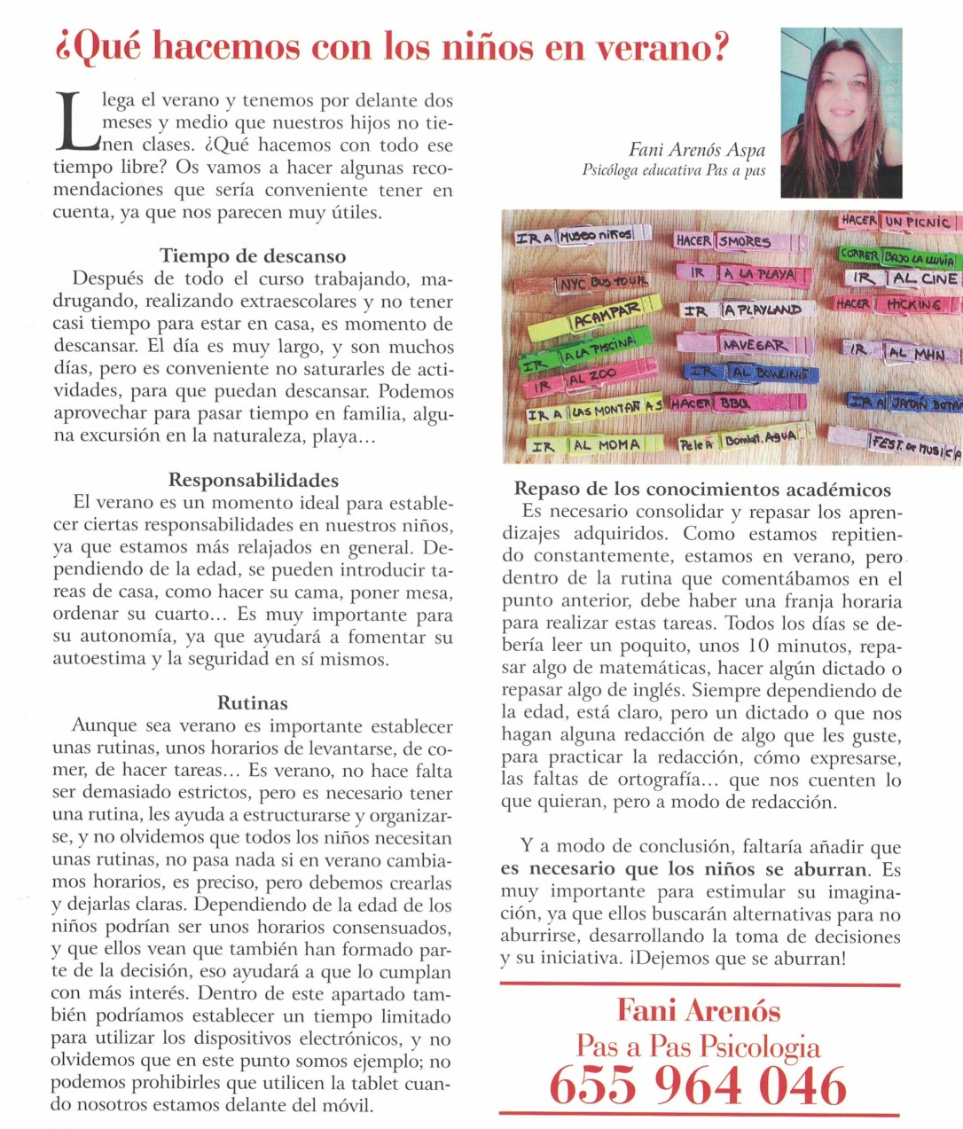 niños en verano - article